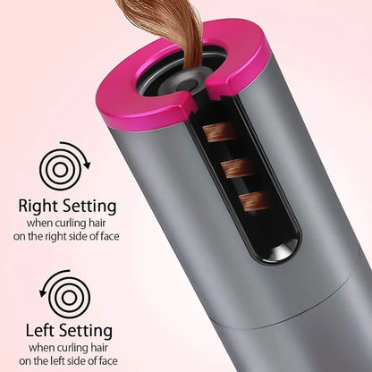 "Cordless Automatic Hair Curler - Fast Heat & Adjustable Temp"